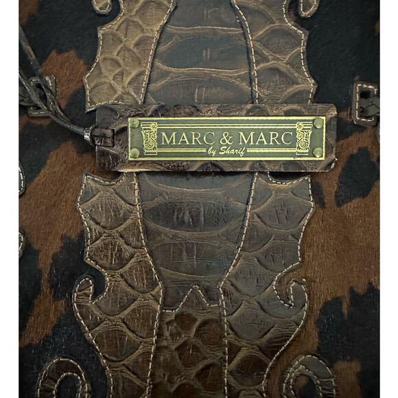 Marc & Marc by Sharif Brown Genuine Leather Cowhide Shoulder Bag - Picture 4 of 9